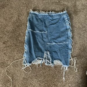 Fashion nova jean skirt